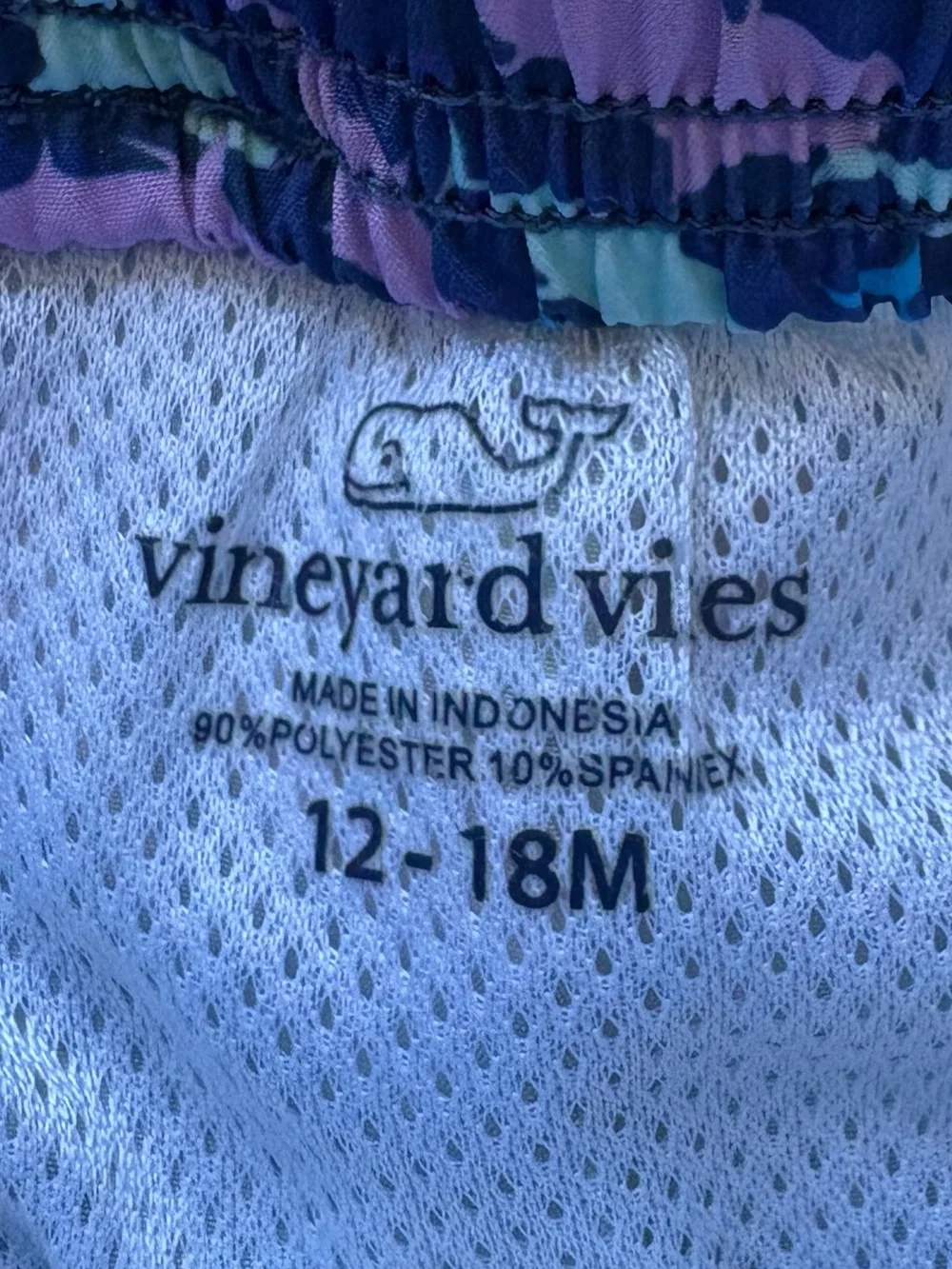 Vineyard Vines Shark Fish Blue Swim Trunks Bathing Suit Pool Beach: 12-18M